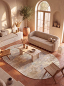 Serap Yellow Abstract Rug
