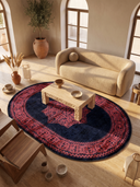 Ruby Passion Medallion Rose Pink Classic Bordered Rug
