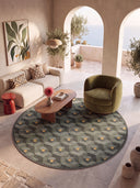 Honeycomb Green Geometric Rug