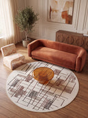 Projection Cream Geometric Modern Rug