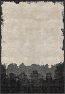 Coal Hills Black Beige Modern Rug