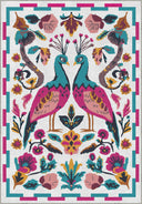 Colorful Peacock Animal Print Rug