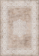 Ruby Passion Medallion Beige Classic Bordered Rug