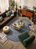 Misty Desert Blue Modern Rug