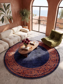 Ruby Passion Navy Classic Bordered Rug