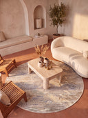 Serap Yellow Abstract Rug