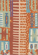 Avant-garde Terracotta Geometric Rug