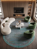 Misty Desert Turquoise Modern Rug