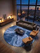 Layers Blue Modern Rug