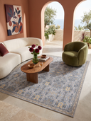 Shemse Blue Classic Bordered Rug