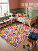 Colorful Motifs Multicolor Kilim Rug