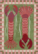 Red Lobsters Animal Print Rug