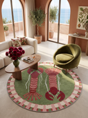 Red Lobsters Animal Print Rug