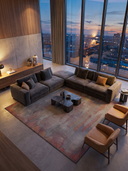 Misty Desert Orange Modern Rug