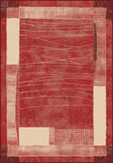 Ocak Terracotta Geometric Bordered Rug