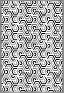 Interlocking Black and White Geometric Rug