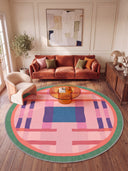 Intersection Pink Geometric Rug