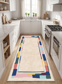Carnival Geometric Bordered Rug