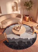 Coal Hills Black Beige Modern Rug
