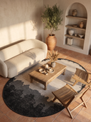 Coal Hills Black Beige Modern Rug