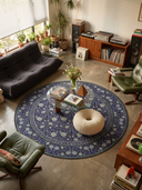 Mirrored Rose Purple Floral Classic Rug