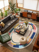 Carnival Geometric Bordered Rug