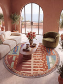 Avant-garde Terracotta Geometric Rug