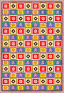 Colorful Motifs Multicolor Kilim Rug