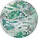Cherry Blossom Dance Green Floral Rug