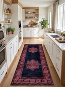 Ruby Passion Medallion Rose Pink Classic Bordered Rug