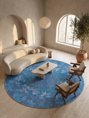 Spring Distressed Turquoise Modern Rug