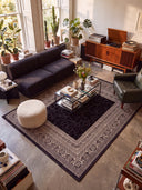 Mystic Meander Black Classic Bordered Rug