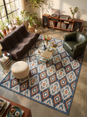 Ikat Navy Kilim Rug