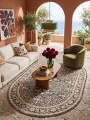Palace Garden Gray Classic Bordered Rug