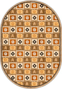 Colorful Motifs Orange Kilim Rug