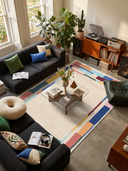Carnival Geometric Bordered Rug