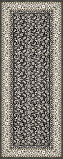 Hatai Black Classic Bordered Rug