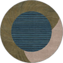 Gilded Green Geometric Bordered Rug