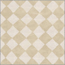 Beige Checkered Geometric Rug