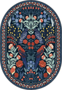 Confidant Garden Navy Animal Print Rug