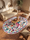 Colorful Peacock Animal Print Rug