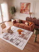 Projection Cream Geometric Modern Rug