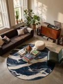 Flow Navy Modern Rug