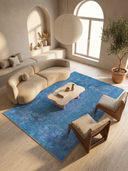 Spring Distressed Turquoise Modern Rug