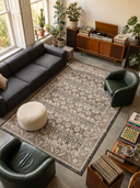 Classic Persian Brown Bordered Rug