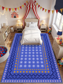 Carnival Blue Kids Room Rug