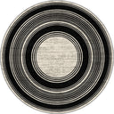 Op-Art Black Modern Bordered Rug
