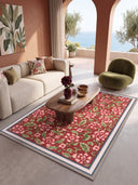 Wild Rose Red Floral Rug