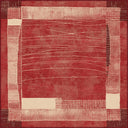 Ocak Terracotta Geometric Bordered Rug