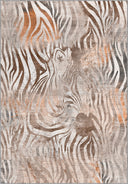 Harmony of Lines Beige Animal Print Modern Rug